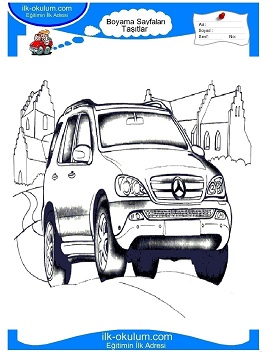 Çocuklar İçin Mercedes Boyama Sayfaları 